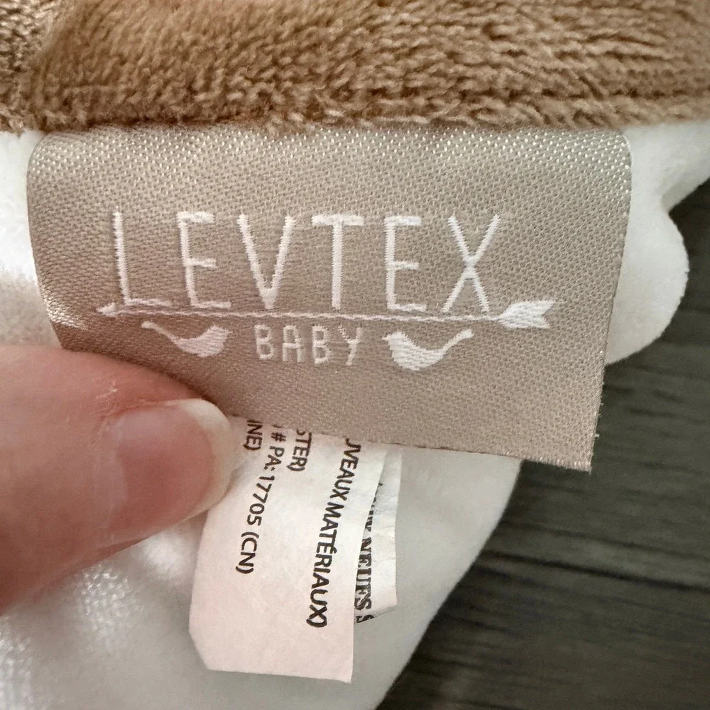 Levtex Baby Deer Lovey Security Blanket Plush Tan White Antler Print Woodland